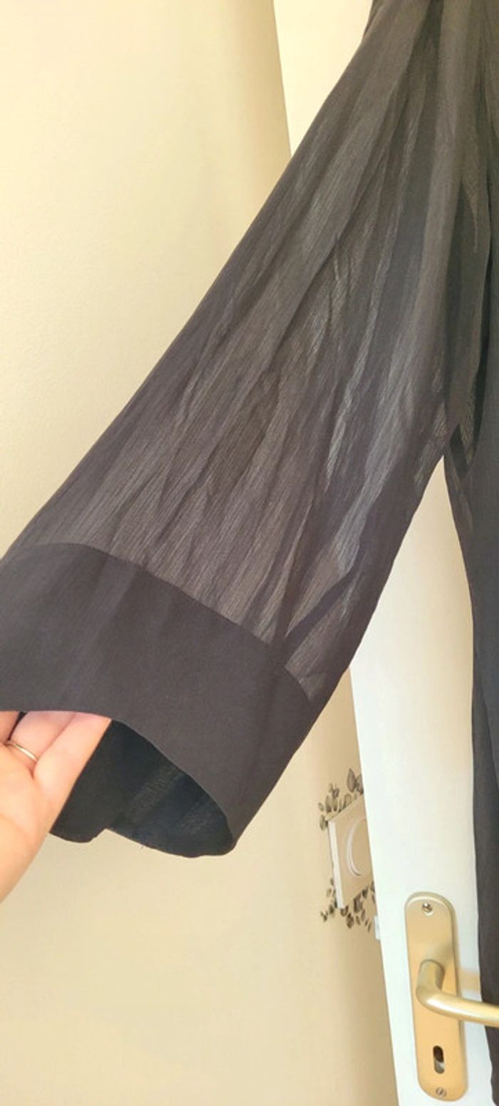 Robe noire transparence manches longues col qui se noue H&M Taille XL Neuf - photo numéro 7