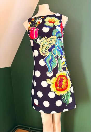 🌸 Robe d’été Desigual – Taille 38 – Bleu marine fleurie – TBE