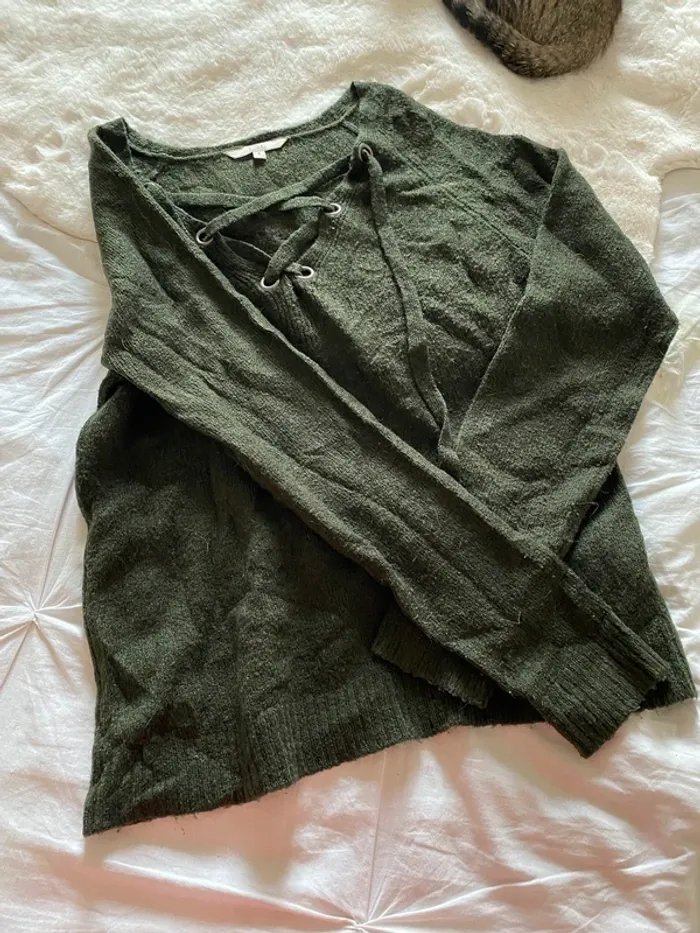 Pull manches longues vert foncé