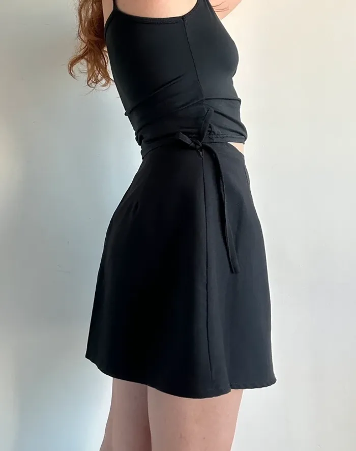 Jupe portefeuille vintage y2k années 90 noire taille S - photo numéro 2