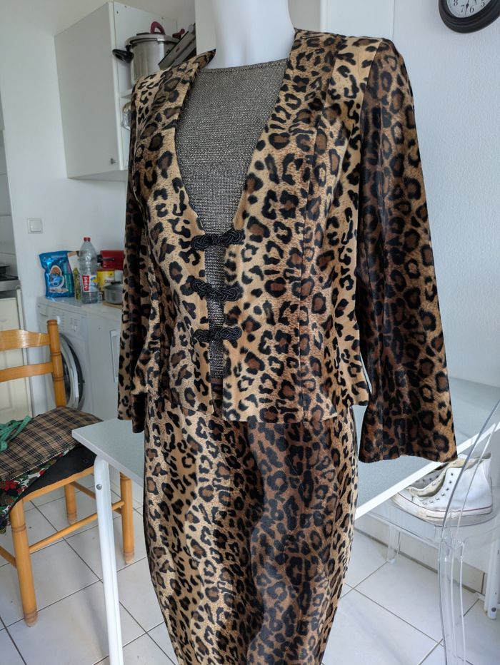 Tailleur jupe léopard fourrure Morgan 38 - photo numéro 3