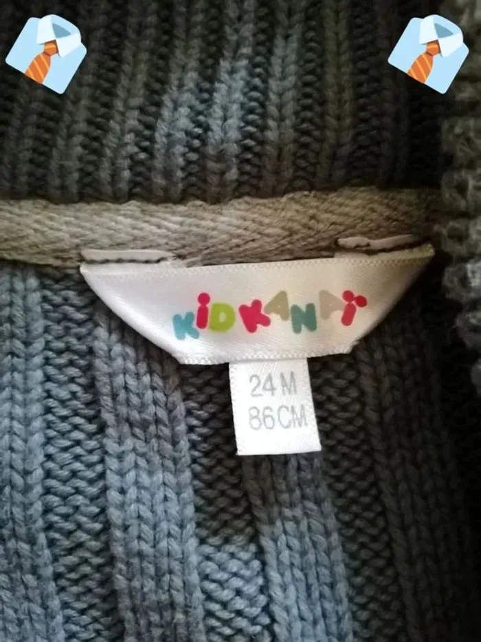 Gilet Gris "KidKanai" - Taille 24 Mois - photo numéro 3