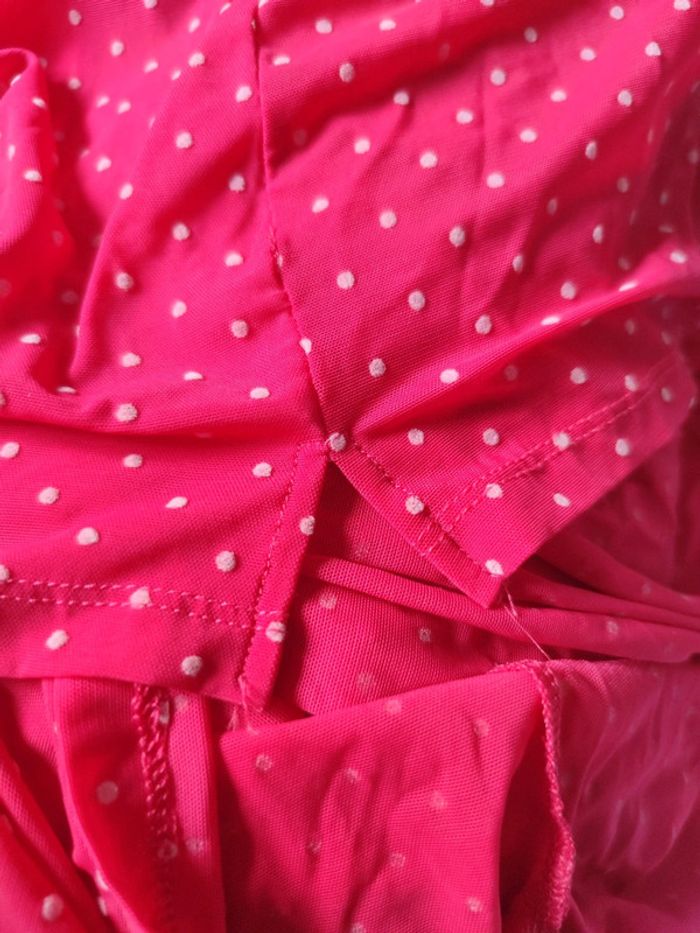 Chemise de nuit rose fushia à pois - photo numéro 4
