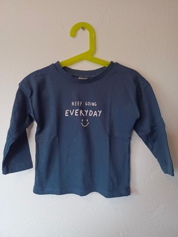 T-shirt manches longues bleu DeFacto 18-24mois 92cm