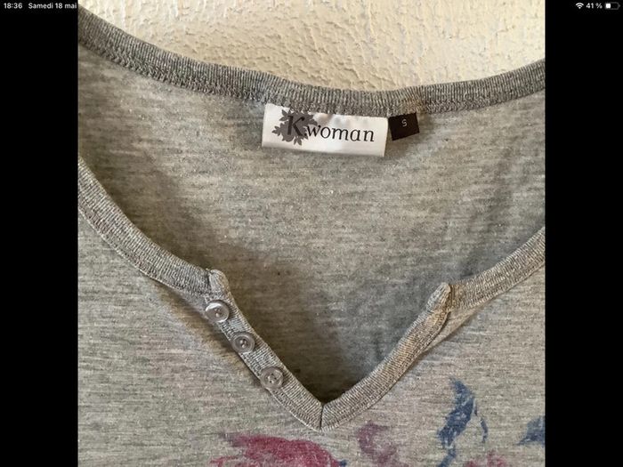 T-shirt manches 3/4 taille S - photo numéro 3