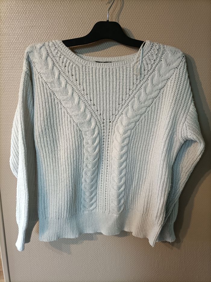Pull uni blanc cassé