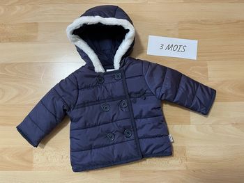 Doudoune bleu marine fille P’tit Bisou 3 mois