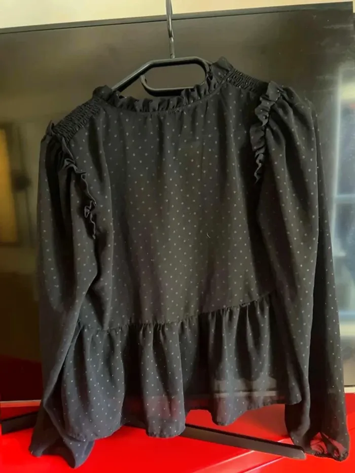Petit  chemisier  à pois (transparent) -  taille  Xs - photo numéro 2