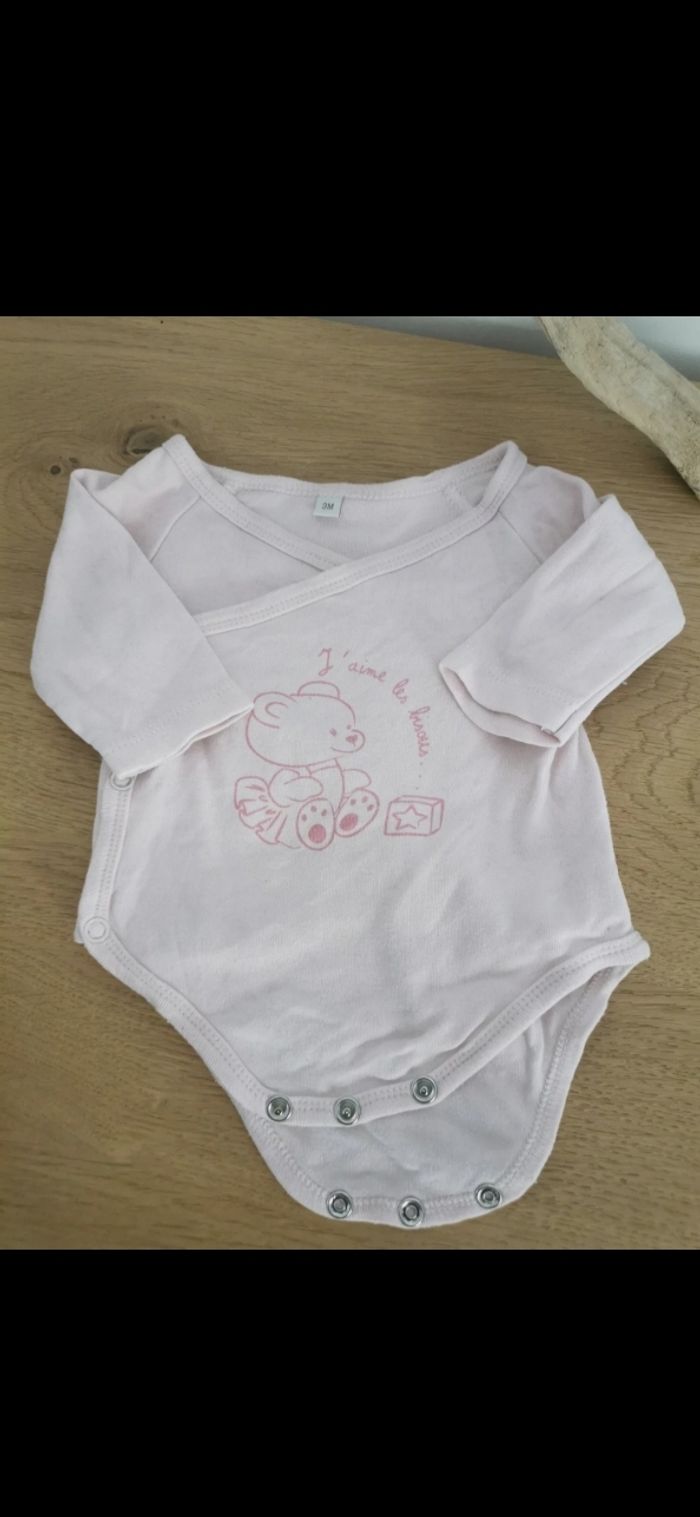 Lot de 3 bodies bébé fille 3mois petit bateau TBE - photo numéro 8