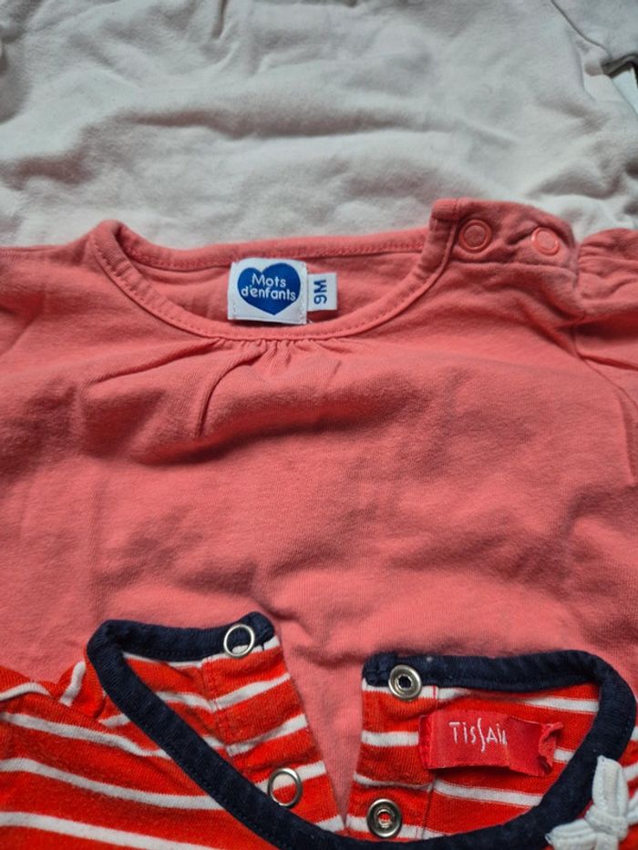 Lot de 4 t-shirts manches longues 9 mois - photo numéro 3