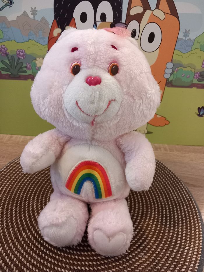 Peluche care bears arc en ciel vintage Kenner 1983 mesure 34cm - photo numéro 2