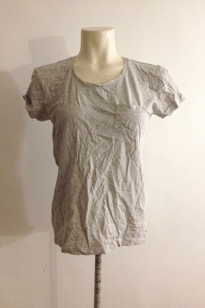 T shirt gris clair chiné ✧ manches courtes ✧ monoprix ✧ look féminin