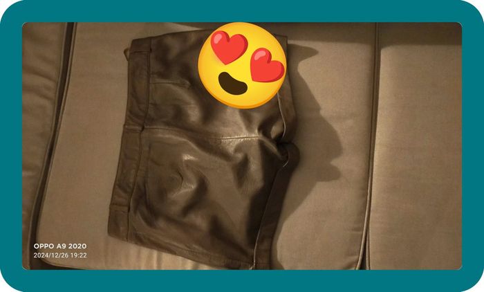 Short marron, en cuir d' agneau, Gratin de Malice, taille 40 - photo numéro 3