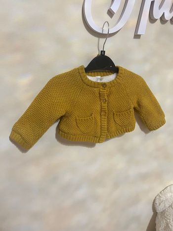 Gilet laine jaune paillettes