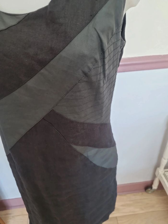 Robe noir lin et coton enduit 38 - photo numéro 5