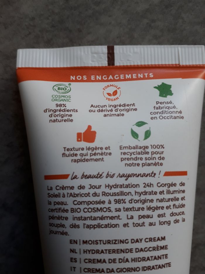 Gorgée du soleil bio crème hydratante 24h 50ml touts types de peaux - photo numéro 3