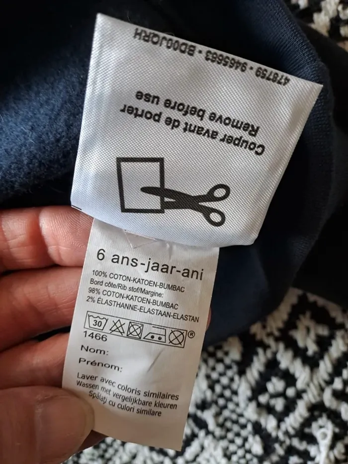 Sweat à capuche marine garçon 6 ans influx comme neuf - photo numéro 5