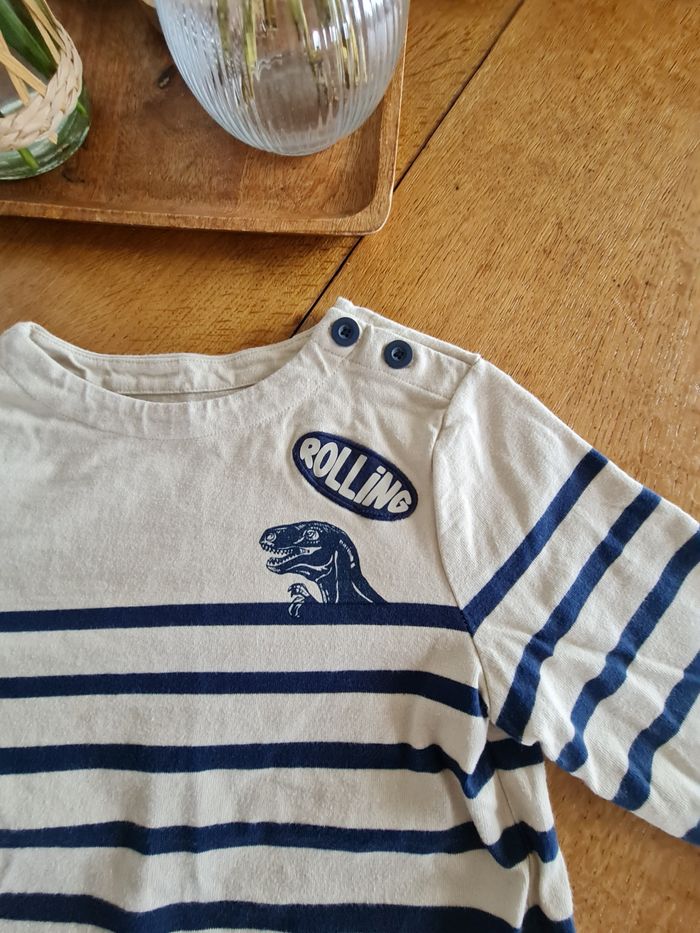 T-shirt marinière dino - photo numéro 2
