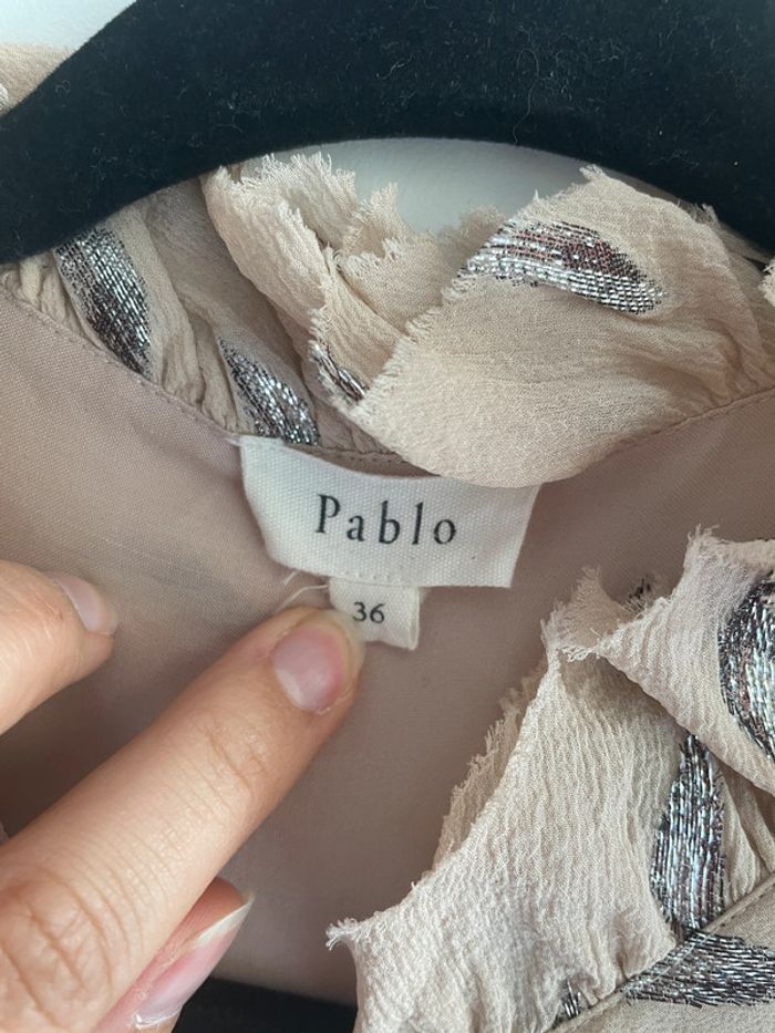 Robe en soie Pablo rose poudré - Taille 36 - photo numéro 4