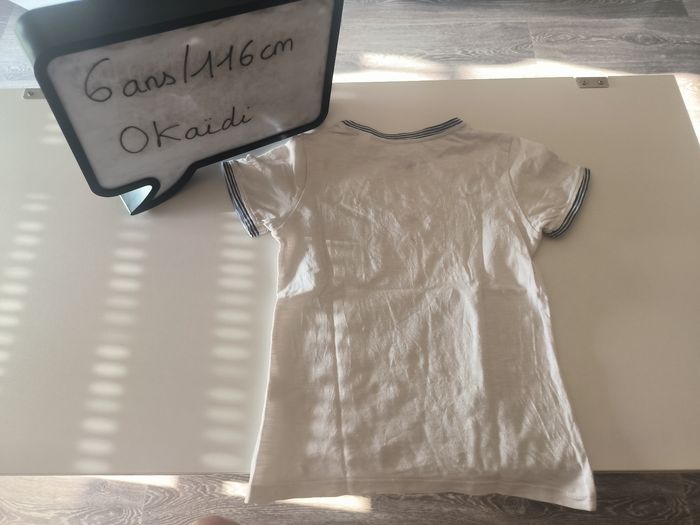 T-shirt Okaïdi blanc et bleu marine - photo numéro 2