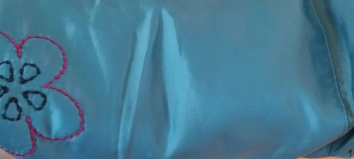 * Ensemble robe bleue chaude motif fleur + collant T6M TAO - photo numéro 7
