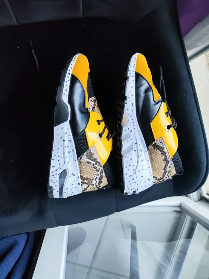 Basket femme taille 37 noir jaune - photo numéro 5
