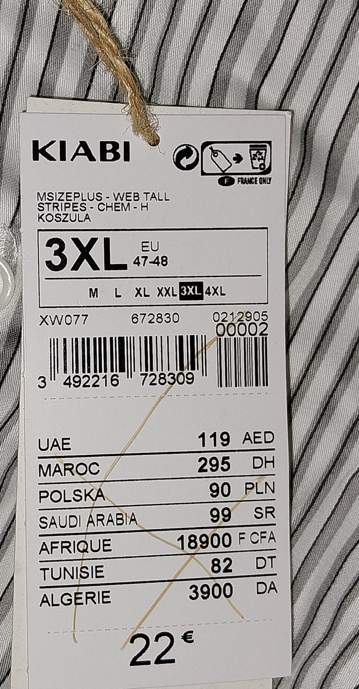 neuve Chemise manches longue homme 3XL Kiabi - photo numéro 3