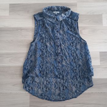Chemisier sans manches imprimé bleu Tex Woman taille 38