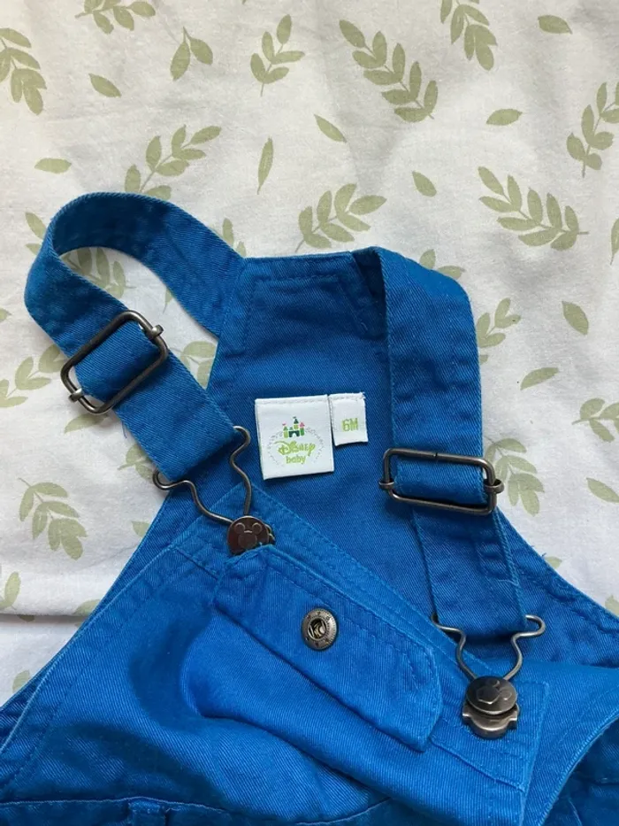 salopette short bleu 6 mois disney pressions entre les jambes - photo numéro 5