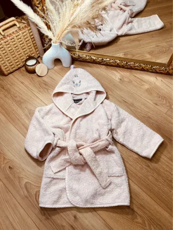 Taille 4 ans peignoir éponge fille maison sensei rose pâle * chat * 🩷