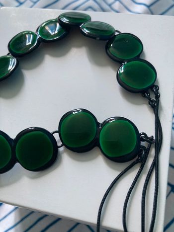 Collier femme vert foncé ras de cou