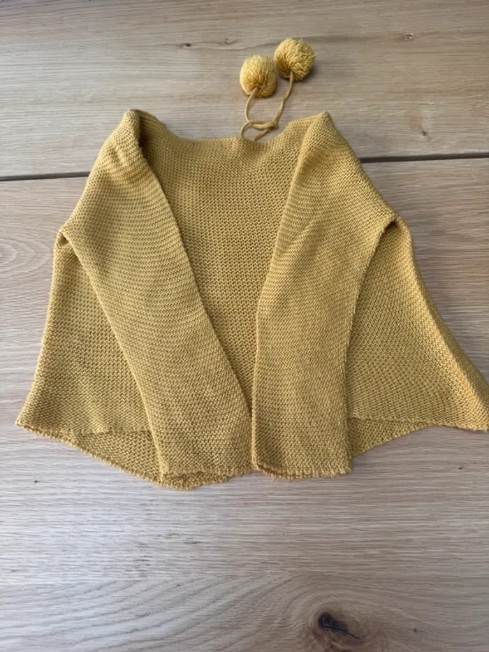 Gilet jaune moutarde avec deux pompons - Taille 2/3 Ans - photo numéro 10