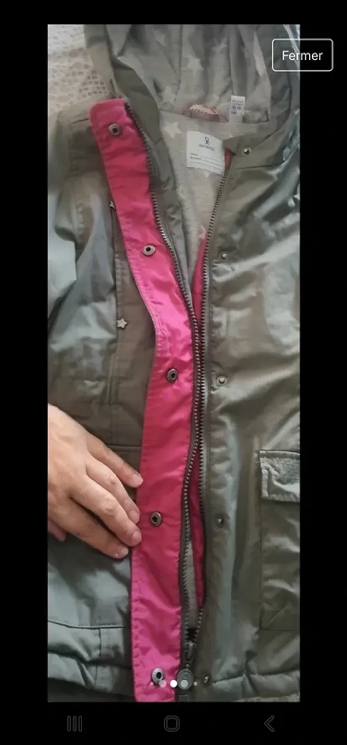 Manteau doubler chaud et imperméable 10 ans fille - photo numéro 4