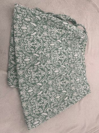 Jupe porte feuille court vert blanc