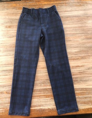 Pantalon à carreaux bleu 9 ans