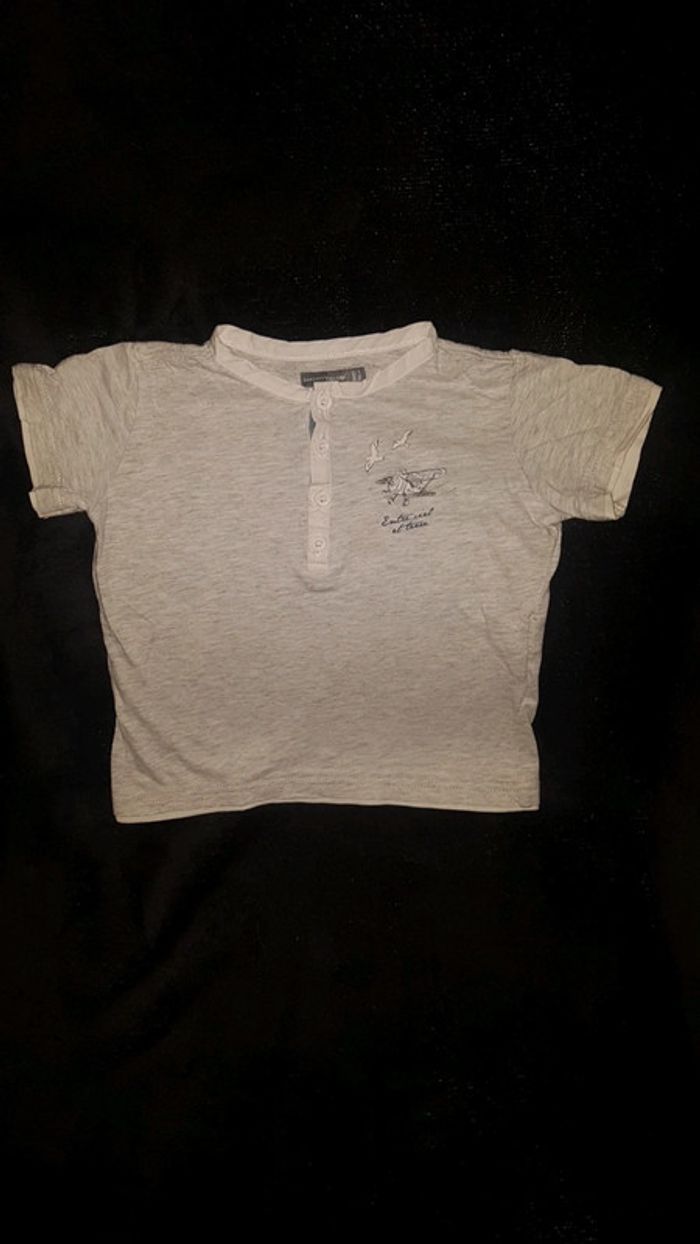 Tee-shirt manche courte gris taille 3 ans Sergent major - photo numéro 2