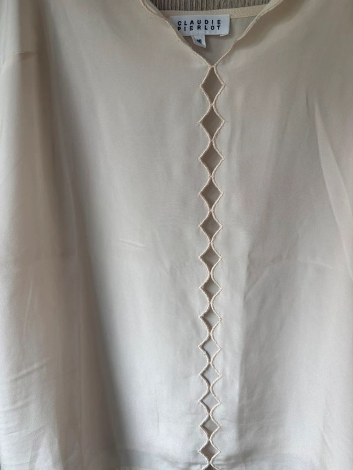 🤍 Caraco en soie Claudie Pierlot – Taille 40 – Élégance crème - photo numéro 4