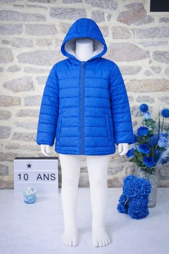 Doudoune light matelassé déperlante bleue vif Garçon taille 10 ans marque Okaidi 🎸 