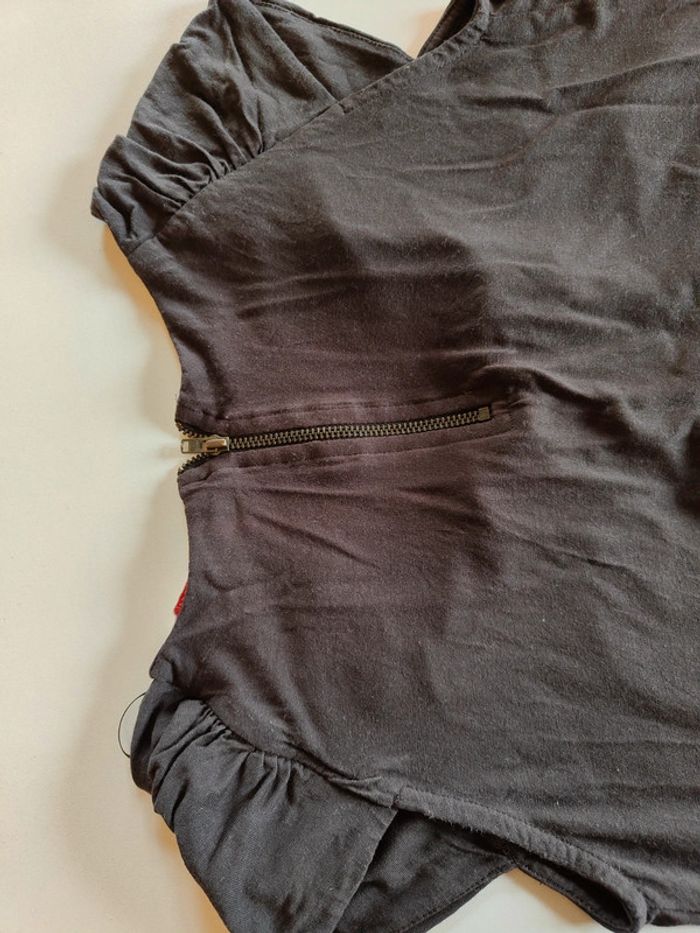 Tee-shirt marron manches courtes - photo numéro 3