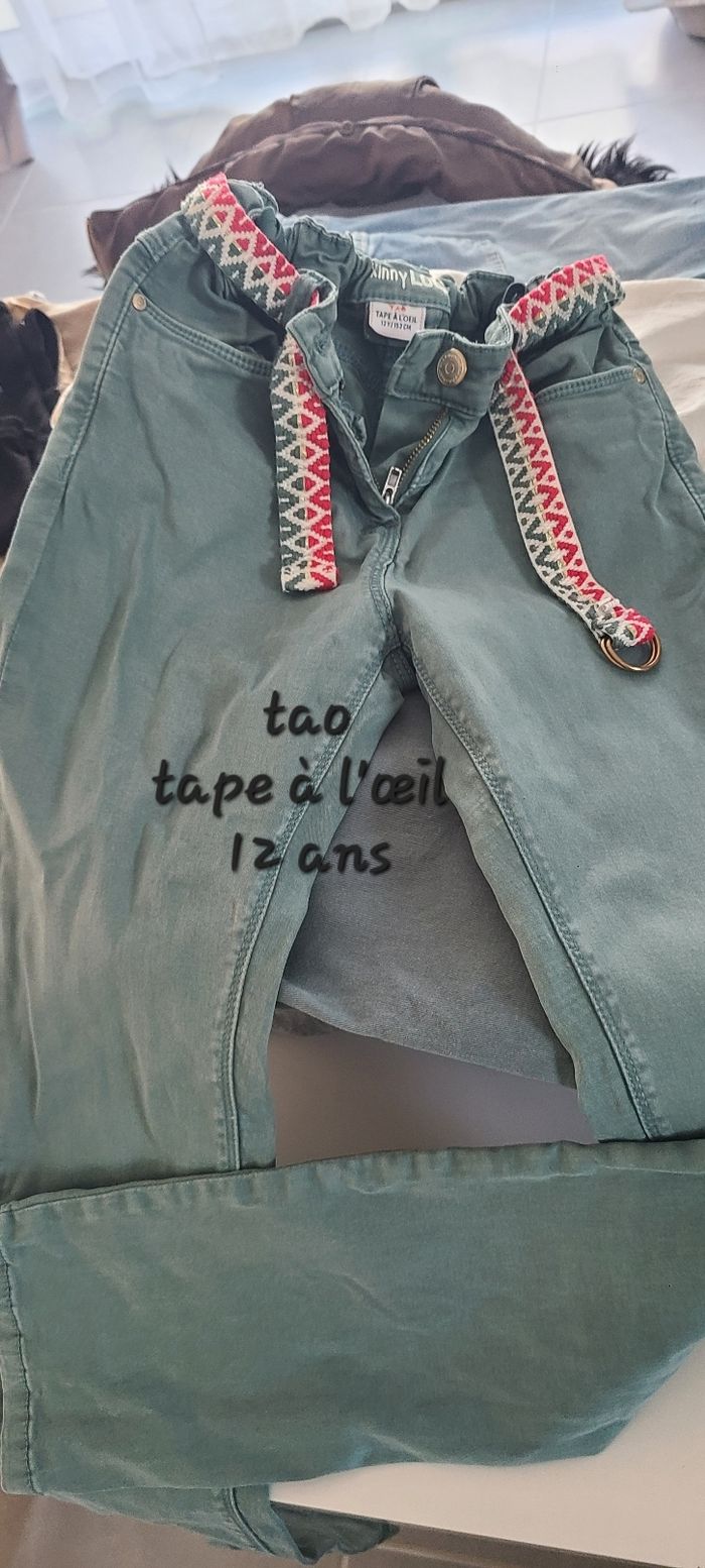 Lot 7 jeans fille 12 ans vertbaudet okaidi tao tape à l'œil - photo numéro 7