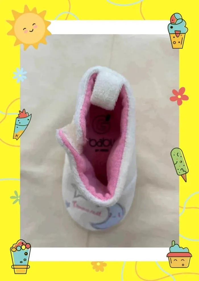 Chaussons blancs roses Gémo 9 12 mois - photo numéro 9