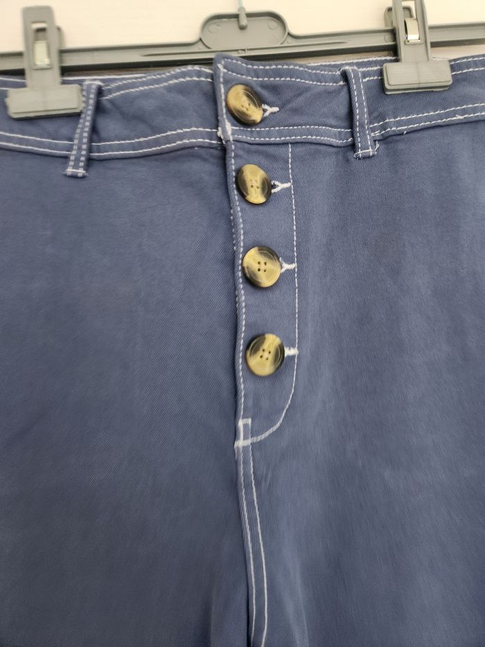 Pantalon jambes larges bleu. - photo numéro 2