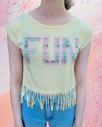 Tee-shirt été à franges fille 14 ans