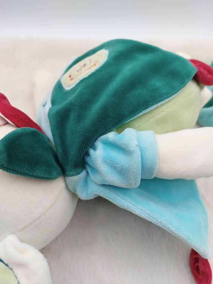 Ancien Doudou et Compagnie Peluche souris grand modèle Filousine écru vert bleu - photo numéro 9