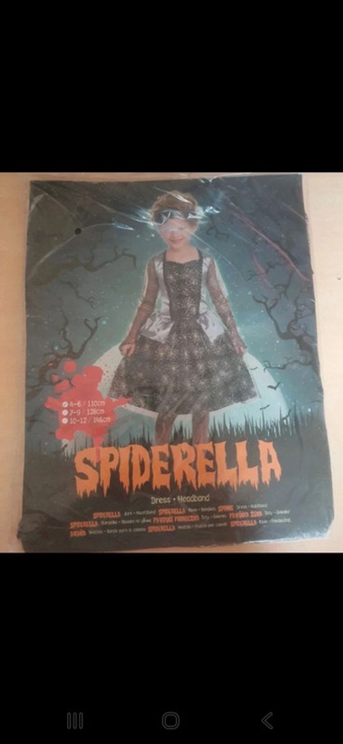Déguisement halloween spiderella neuf taille  4-6ans