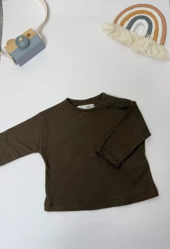 T-shirt Zara baby collection 2024 marron taille 3-6 mois, 68 cm parfait état