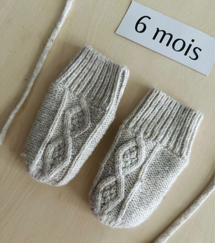 Bonnet et moufle h&m taille 3-6 mois 68 cm - photo numéro 2