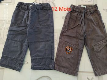 Lot de 2 pantalons 12 mois