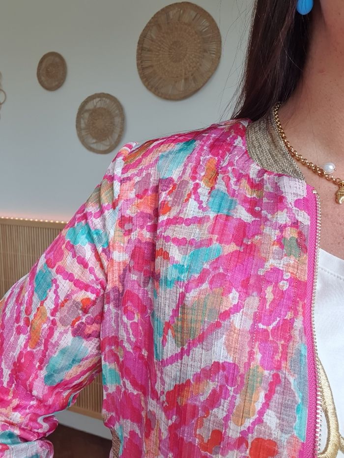 Bomber multicolore Biarritz détails dorés Taille XL - photo numéro 5