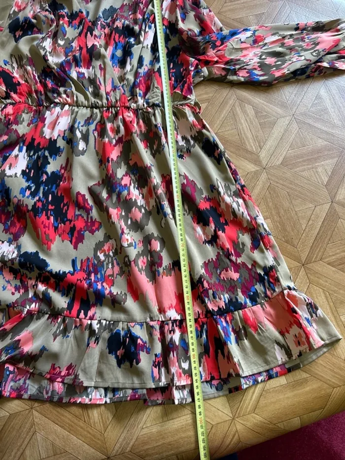 Robe femme robe fluide femme robe kaki femme robe été femme robe automne femme taille 46 taille 48 - photo numéro 3
